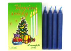 Romantické svetlo Vianočné sviečky krabička horenia 90 minút modré 12 kusov