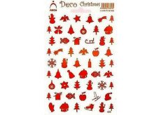 Arch Holografické dekoračné samolepky vianočné rôzne motívy červené