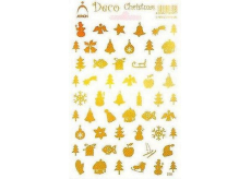 Arch Holografické dekoračné samolepky vianočné rôzne motívy zlaté