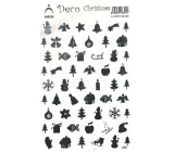 Arch Holografické dekoračné samolepky vianočné rôzne motívy strieborné