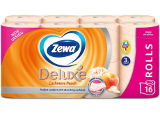 Zewa Deluxe Aqua Tube Cashmere Peach parfumovaný 3 vrstvový 150 útržkov 16 kusov, rolička, ktorú môžete spláchnuť