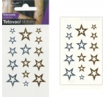 Tetovacie obtlačky zlaté a strieborné Hviezdy 10,5 x 6 cm