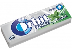 Wrigleys Orbit White Spearmint žuvačky bez cukru dražé 10 kusov 14 g