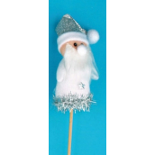 Santa figurka bílá zápich 8 cm + špejle