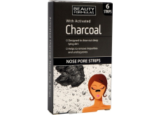 Beauty Formulas Charcoal Aktivní uhlí pásky na nos 6 kusů