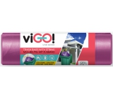 VIGO! Vrecia na odpad zaťahovacie fialové, 27 μ, 120 litrov 70 x 100 cm 10 kusov