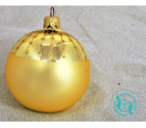 Irisa Banky sklenené zlaté mat, zdobené, sada 7 cm 12 kusov