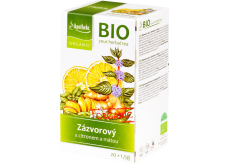 Apotheke Bio Zázvor s citrónom a mätou bylinný čaj napomáha k tráveniu, obranyschopnosti 20 x 1,5 g