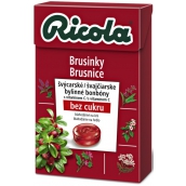 Ricola Cranberry - Brusnice švajčiarske bylinné cukríky bez cukru s vitamínom C 40 g