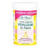 Dr. Popov Psyllium 100% originálne, podporuje správny metabolizmus tukov a navodzuje pocit sýtosti, rozpustná vláknina 240 g