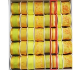 Ditipo Stuha látková s drátkem žluto oranžová, proužek 3 m x 25 mm