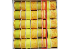 Ditipo Stuha látková s drôtikom žlto oranžová, prúžok 3 mx 25 mm
