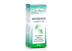 Dr. Popov Migrenol masážny olej na potieranie spánkov, čela a zátylku pri únave, migréne, nevoľnosti 10 ml