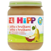 Hipp Ovocie Bio Jablká s hruškami ovocný príkrm, znížený obsah laktózy a bez pridaného cukru pre deti 125 g