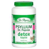 Dr. Popov Psyllium Detox Pre intenzívne očistu tela, kombinácia vlákniny a účinných rastlinných extraktov 120 kapslí / 104 g