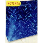 Nekupto Dárková papírová taška hologram 32 x 26 x 13 cm Modrá 122 40 THL