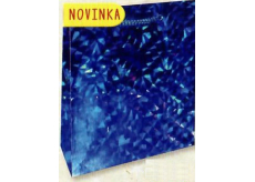 Nekupto Darčeková papierová taška hologram 23 x 18 x 10 cm Modrá 122 40 THM