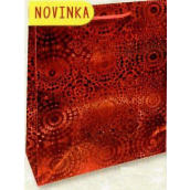 Nekupto Darčeková papierová taška hologram 14 x 11 x 6,5 cm Červená 121 30 THS