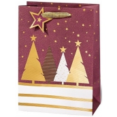 BSB Luxusná darčeková papierová taška 36 x 26 x 14 cm Vianočný sa stromčeky VDT 439-A4