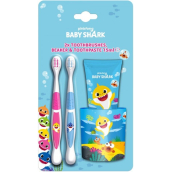 Pinkfong Baby Shark zubná kefka 2 kusy + zubná pasta 75 ml + kelímok na zubnú kefku, kozmetická súprava pre deti
