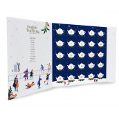 English Tea Shop Bio Adventní kalendář ve tvaru knihy Vánoční noc modrý, 25 kusů pyramidek sypaného čaje, 13 příchutí, 50 g, dárková sada