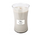 Woodwick Warm Wool - Hrejivá vlna vonná sviečka s dreveným knôtom a viečkom sklo veľká 609,5 g