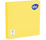 Aha Papírové ubrousky 3 vrstvé 33 x 33 cm 20 kusů jednobarevné žluté