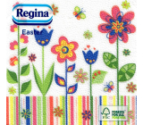 Regina Papierové obrúsky 1 vrstvové 33 x 33 cm 20 kusov Velikonočví Farebné kvety