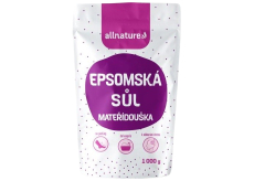 Allnature Epsomská soľ Horčík, síran a Materina dúška do kúpeľa uvoľňuje svaly, odbúrava stres, detoxikuje organizmus 1000 g
