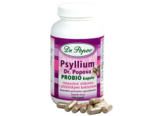 Dr. Popov Psyllium Probio kapsule vláknina pre zdravú črevnú mikroflóru, obohatená o priateľské baktérie 120 kusov 104 g
