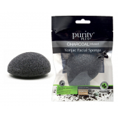 Purity Plus Charcoal odličovací houbička Konjac s aktivním uhlím 1 kus