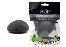 Purity Plus Charcoal odličovacie hubka Konjac s aktívnym uhlím 1 kus