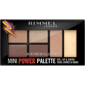 Rimmel London Mini Power Palette paletka očních stínů, rty a tváře 001 Fearless 6,8 g