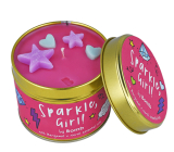 Bomb Cosmetics Trblietavé dievča - Sparkle, Girl! Vonná prírodné, ručne vyrobená sviečka v plechovej dóze horí až 35 hodín
