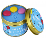 Bomb Cosmetics Všetko najlepšie - Happy Birthday Vonná prírodné, ručne vyrobená sviečka v plechovej dóze horí až 35 hodín