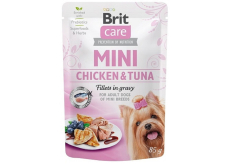 Brit Care Mini Chicken & Tuna Fillets In Gravy kompletné superprémiové krmivo pre dospelé psy mini plemien kapsička 85 g