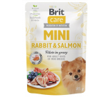 Brit Care Mini Rabbit & Salmon Fillets In Gravy kompletné superprémiové krmivo pre dospelé psy mini plemien kapsička 85 g