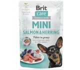 Brit Care Mini Salmon & Herring Fillets In Gravy kompletné superprémiové krmivo pre kastrované dospelých psov mini plemien kapsička 85 g