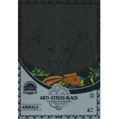 Antistresové relaxačný čierne maľovanky zvieratá 21 x 30 cm, 4 kusy