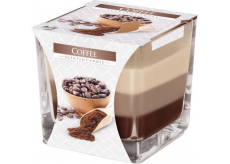 BISPOL Coffee - Káva trojfarebná vonná sviečka sklo, doba horenia 32 hodín 170 g