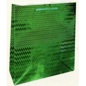 Nekupto Dárková papírová taška hologram standart 23 x 18 x 10 cm Zelená THM