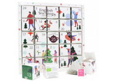 English Tea Shop Bio Adventní kalendář Puzzle bílý 25 kusů bioodbouratelných pyramidek čaje,13 příchutí, 48 g, dárková sada