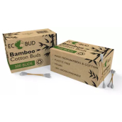 SK County Sales Bamboo Eco hygienické bambusové tyčinky s hlavičkou zo 100% čistej bavlny, hranatá krabička 300 kusov