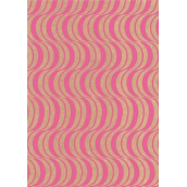Ditipo Darčekový baliaci papier 70 x 200 cm KRAFT Ružové ornamenty
