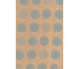 Ditipo Darčekový baliaci papier 70 x 200 cm KRAFT Modrá kolieska