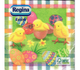 Regina Papierové obrúsky 1 vrstvové 33 x 33 cm 20 kusov Veľkonočné zelené s kuriatkami a vajíčkami