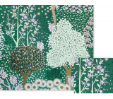 Nekupto Darčekový baliaci papier 70 x 150 cm Zelený so stromami