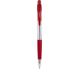 Spoko Kuličkové pero průhledné červené, červená náplň, 0,5 mm