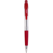 Spoko Guľôčkové pero priehľadné červené, červená náplň, 0,5 mm