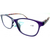 Berkeley Čítacie dioptrické okuliare +1 plast fialovej, farebné bočnice 1 kus MC2193